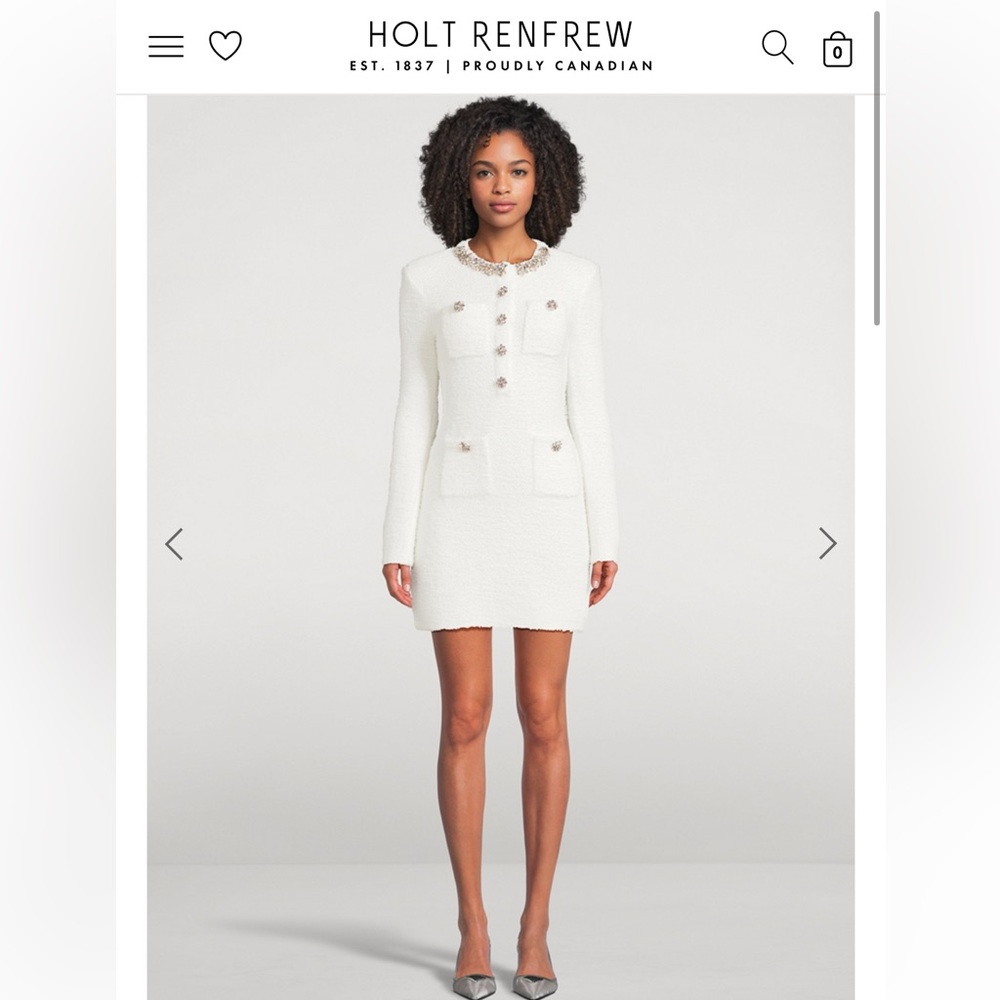 Self-Portrait Embellished Bouclé Mini Dress